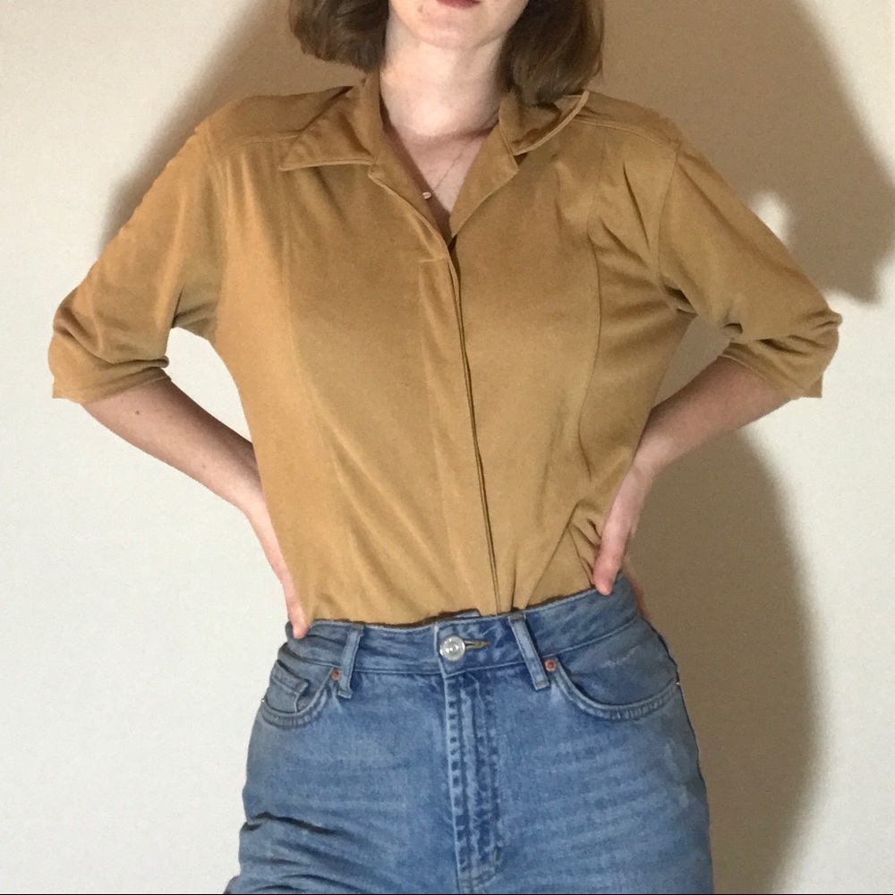 Suede Button Down